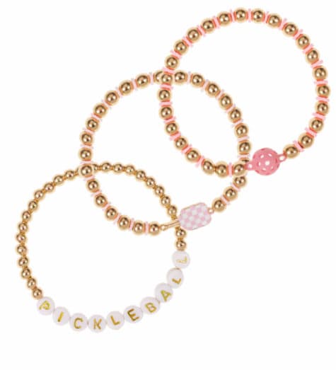 Stackable 3 row Pickleball Bracelets
