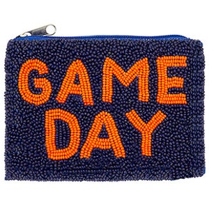 Monedero con cuentas GAME DAY en color azul marino y naranja