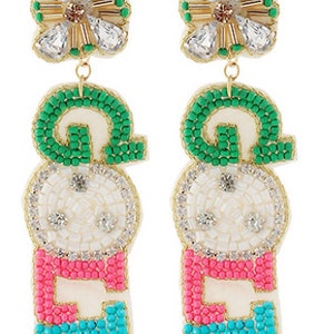 Pendientes "GOLF" con cuentas