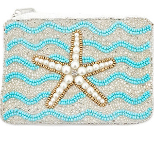 Shell Coin Purse - White Crane - Onyx