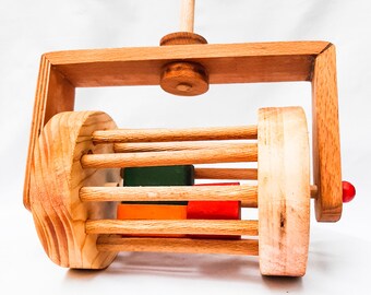 baby walker with pastel wooden blocks