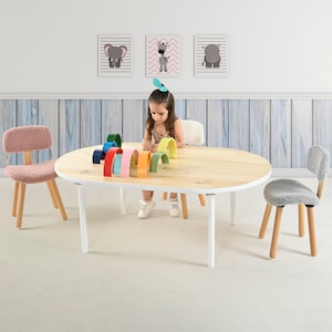 Large Craft Table, Preschool Table, Kids Table and Chairs, Toddler Activity Table, Gift for Grandchildren