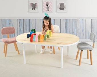 Large Craft Table, Preschool Table, Kids Table and Chairs, Toddler Activity Table, Gift for Grandchildren