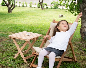 Foldable Wooden Kids Beach Chair Montessori Outdoor Lounge - Etsy