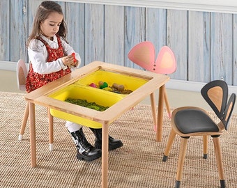 Sensory Table with Lid, Kids Table, Water and Sand Table without Bins