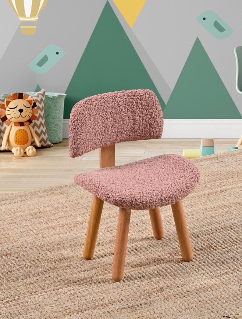 Cozy kids Sherpa chair, perfect for snuggles and relaxation. Plush, soft, and inviting, a comfy addition to any child's room or play area.