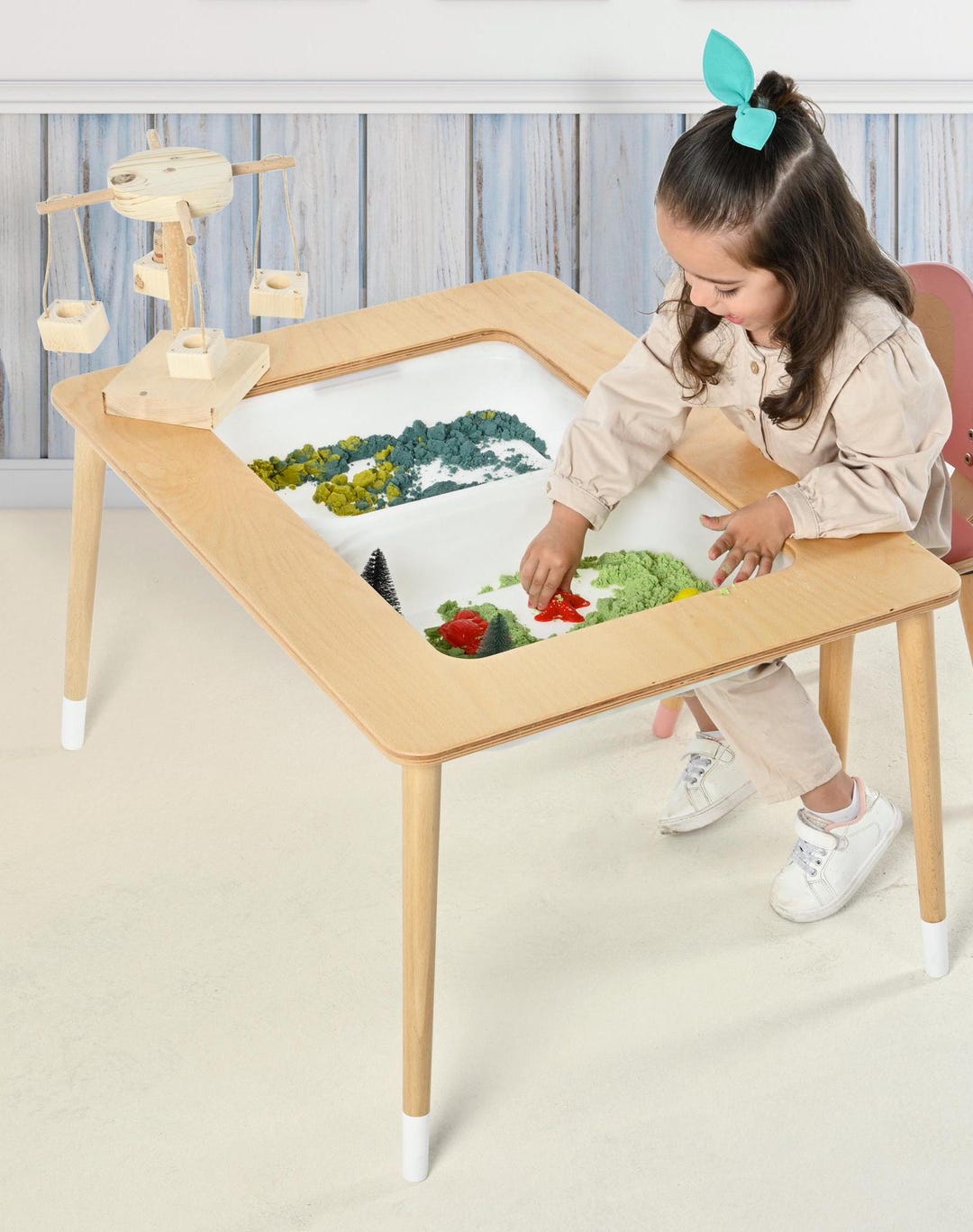 SWEN Montessori Inspired Wooden Sensory Table LUCAS main image 0