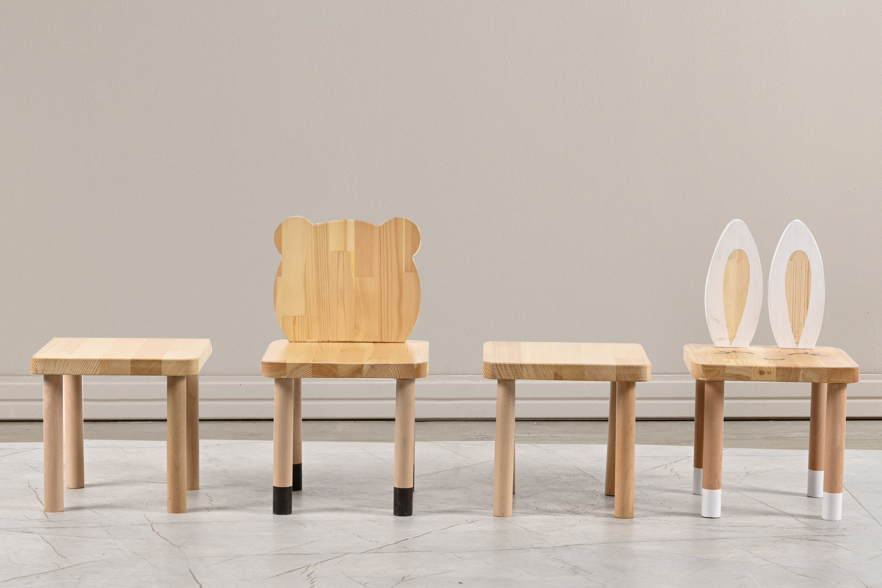木製子供用テーブルと椅子のセット、テディベアチェア - Etsy 日本