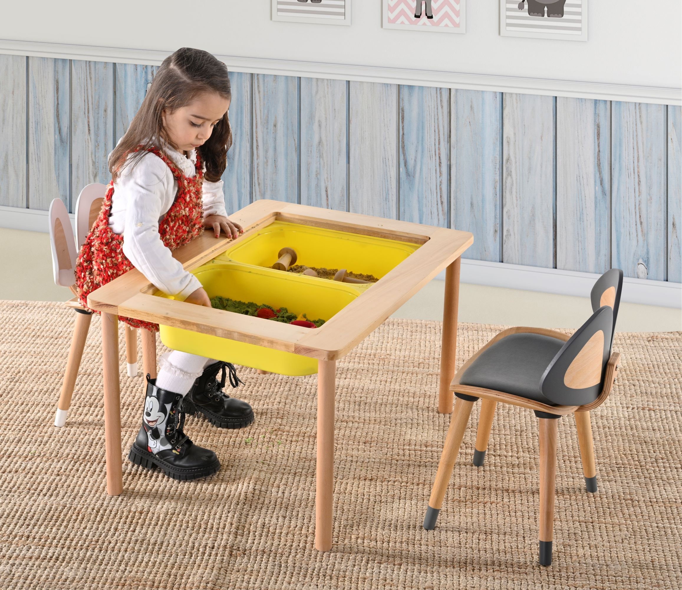 Table sensorielle en bois pour les tout-petits avec jeu deau et de sable,  table multi sensorielle pour enfants, table dactivités sans bacs -   Canada