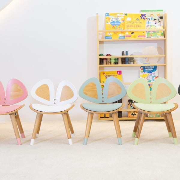 Silla tapizada colorida para niños, decoración acolchada para la habitación de un niño pequeño