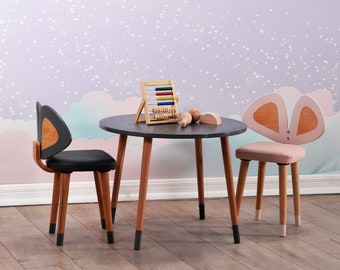 Kids Desk and Chair Set, Montessori Table and Chairs, Modern Kids Table