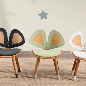 幼児向け手作り木製ギフト、モンテッソーリバタフライキッズチェア、パステルカラーのモンテッソーリ保育園チェア
