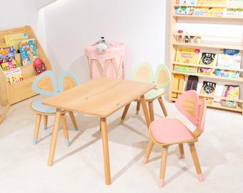 Montessori Kids Table and Chair Set, Custom Playroom Furniture