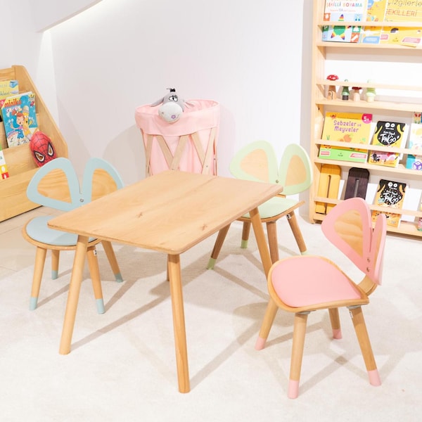 Montessori Kids Table and Chair Set, Custom Playroom Furniture