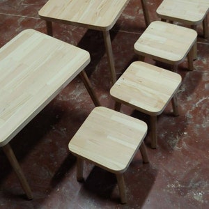 Kindertisch und Stuhl, Kleinkindtisch, Kindertisch aus Holz Bild 7