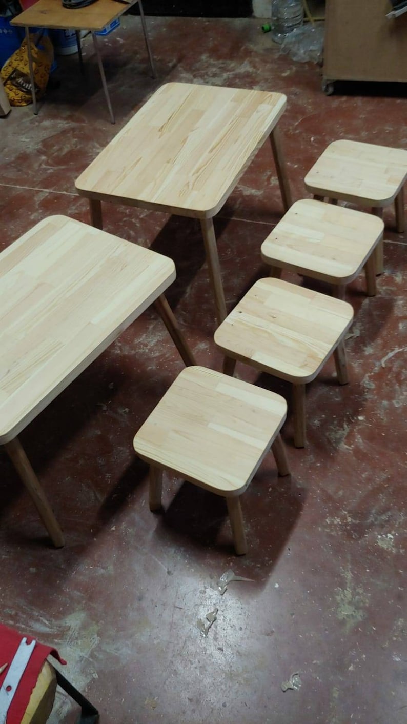 Kindertisch und Stuhl, Kleinkindtisch, Kindertisch aus Holz Bild 7