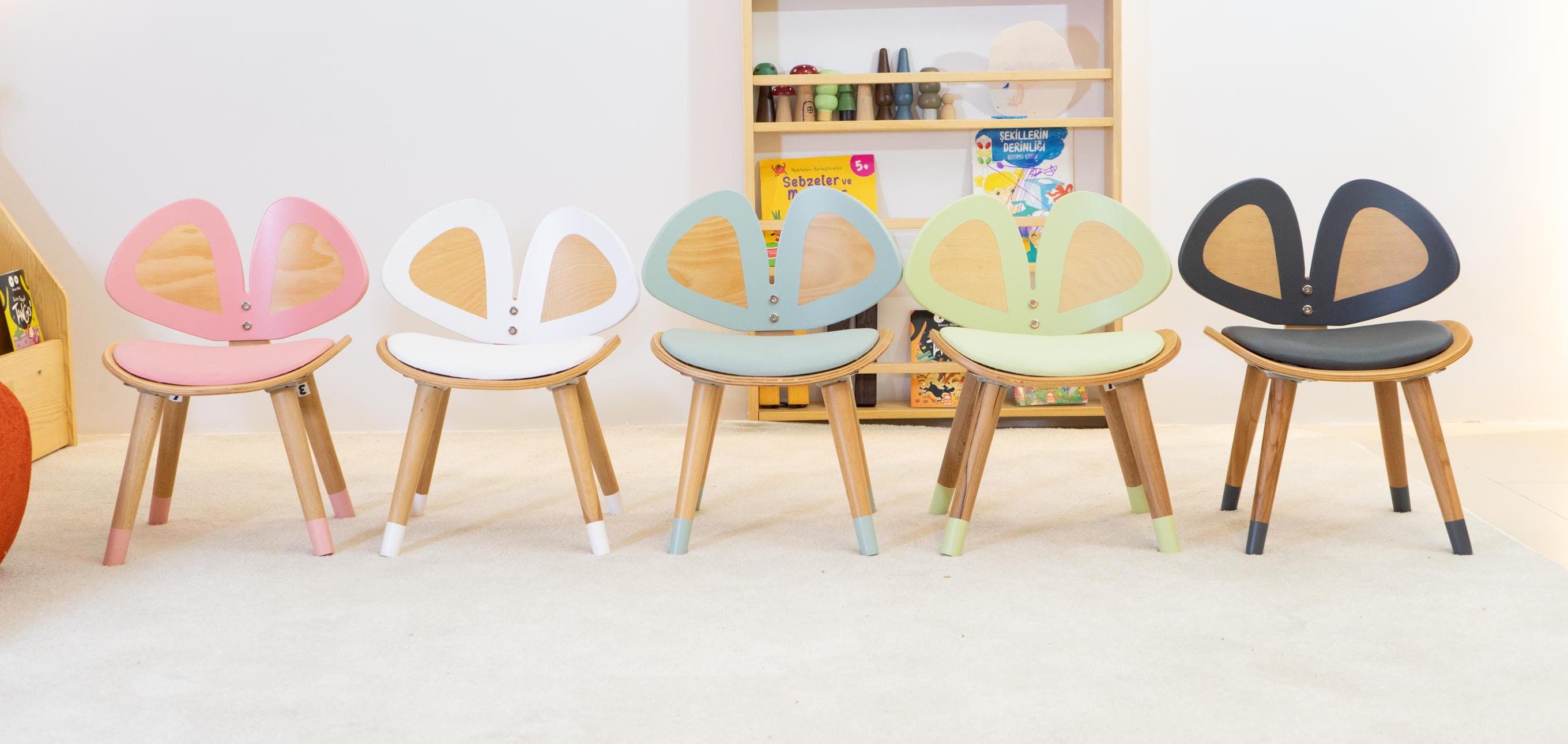 Wooden Kids' Art Table With Bunny Chair Sensory Activity Center - Etsy