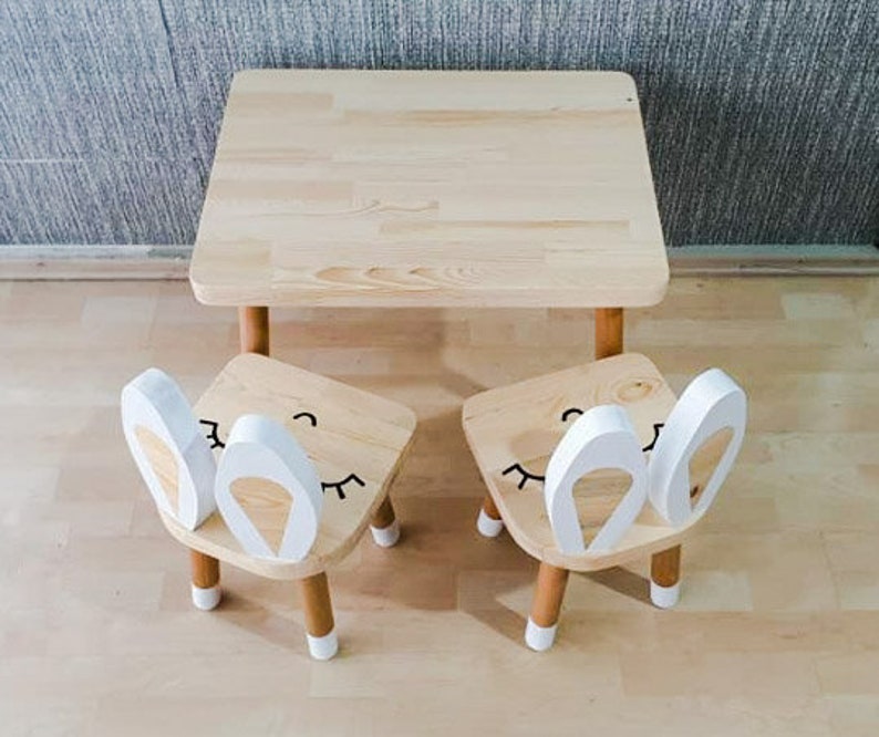 Kids Table and Chair, Toddler Table, Wooden Kids Table image 4