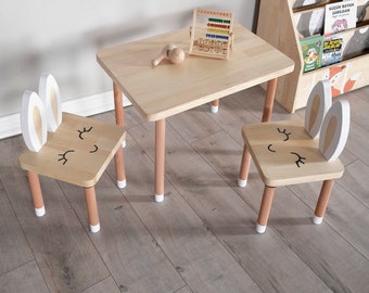 Weaning Table Set, Kids Desk and Chair, Montessori Furniture, Kids Furniture