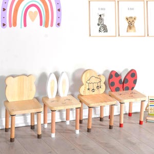Natural Wooden Kids&#39; Chair for Birthday Gifts, Nursery Decors and Playrooms