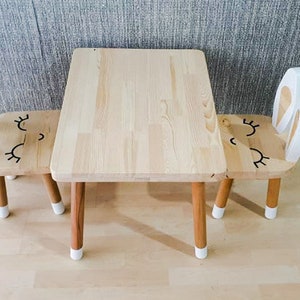 Kindertisch und Stuhl, Kleinkindtisch, Kindertisch aus Holz Bild 2