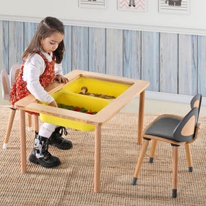 Kids Sensory Table and Chairs, Activity Table without Bins, Gift for Kids