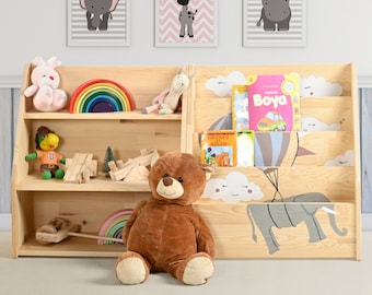 Kids Playroom Furniture, Montessori Toy Shelf, Kids Bookshelf, Gift for Kids