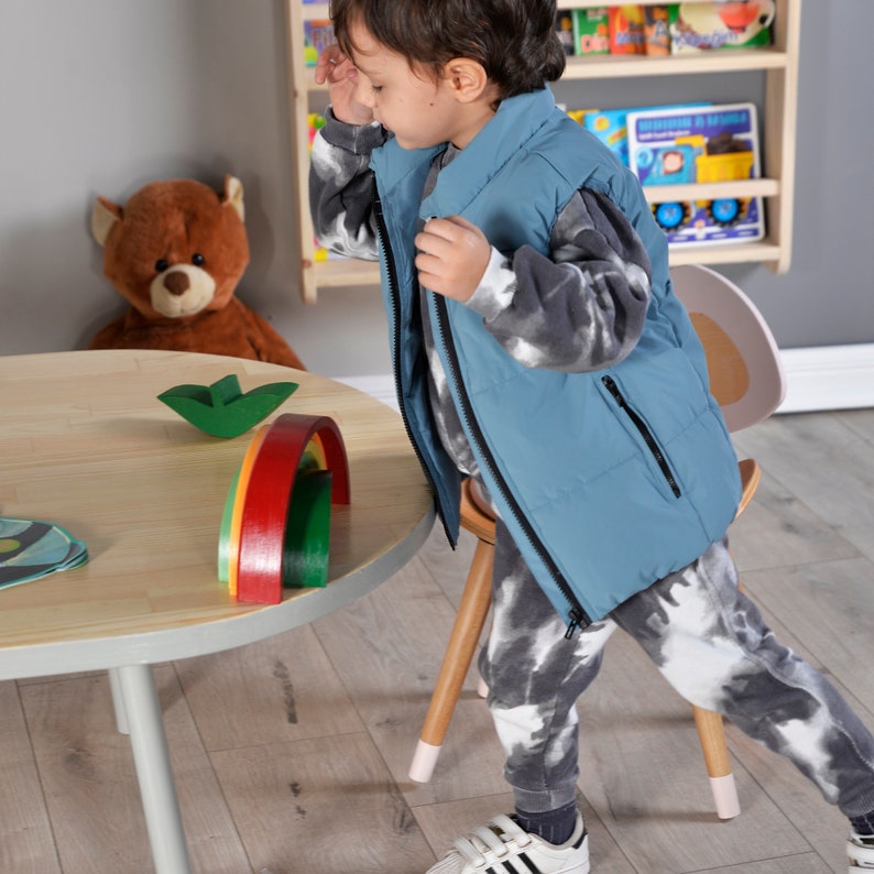 Mesa Montessori, Mesa de juegos para niños pequeños, Mesa de aprendizaje grande, Decoración del aula Boho imagen 5