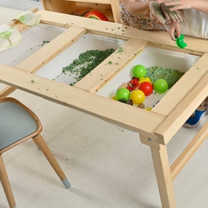 Spacious Wooden Large Activity Table Listing - A versatile and durable wooden table designed for creative and educational activities, perfect for kids and playrooms