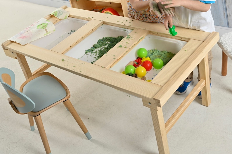 Spacious Wooden Large Activity Table Listing - A versatile and durable wooden table designed for creative and educational activities, perfect for kids and playrooms