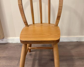 Solid Beech Wood Kids Chair, Natural Nursery Kindergarten Seat