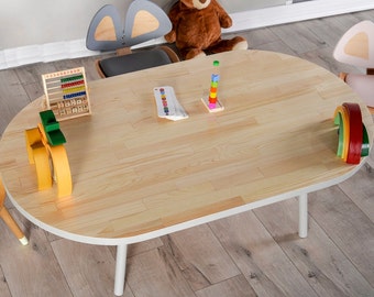 Montessori-Tisch, Kleinkind-Spieltisch, großer Lerntisch, Boho-Klassenzimmer-Dekor