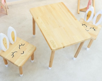 Kids Table and Chairs Set Gift , Wooden  Furniture Gift for 3 Year Old