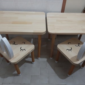 Kindertisch und Stuhl, Kleinkindtisch, Kindertisch aus Holz Bild 5