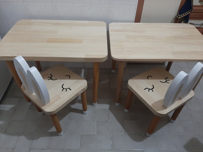 Kindertisch und Stuhl, Kleinkindtisch, Kindertisch aus Holz Bild 5