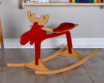 Wooden Rocking Toy, First Birthday Gift, Deer Rocker, Best Christmas Gift for Kids