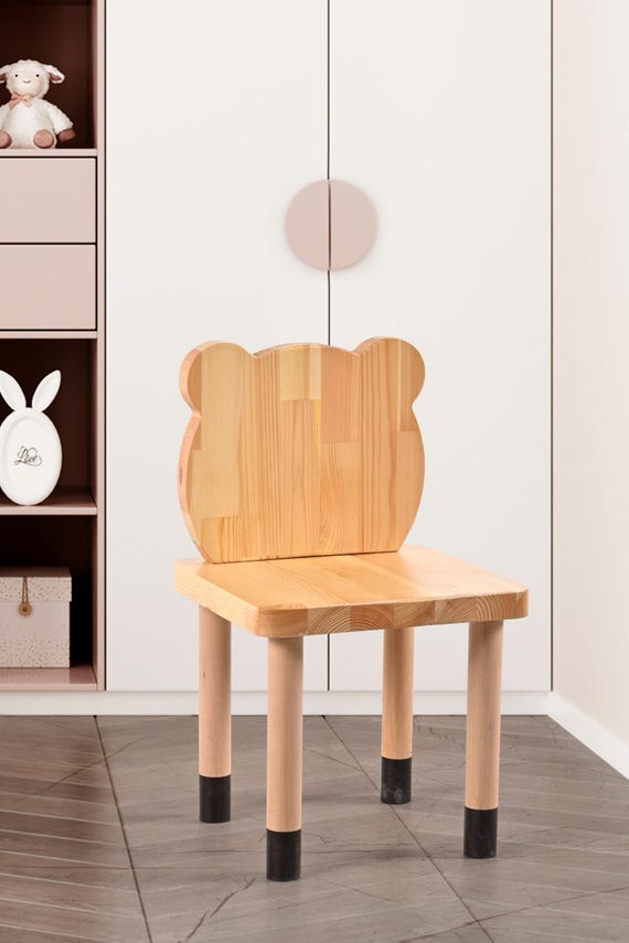 木製子供用テーブルと椅子のセット、テディベアチェア - Etsy 日本