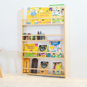 Étagère murale pour enfants, présentoir d'étagères, étagère de coin lecture personnalisée, bibliothèque personnalisée pour tout-petits