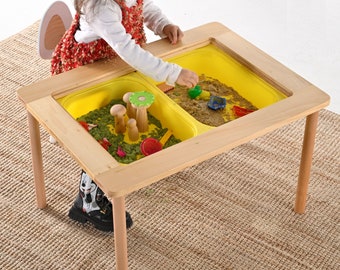 Sensory Table, Montessori Furniture, Water and Sand Table without Bins, Grandma Gift Grandchildren