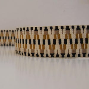 40 mm webbing - Aztec Multicolor - for bags, backpacks, trouser belts, mobile phone straps - sturdy webbing - sold by the meter - cotton - price per meter B/Beige/Senf - 45mm