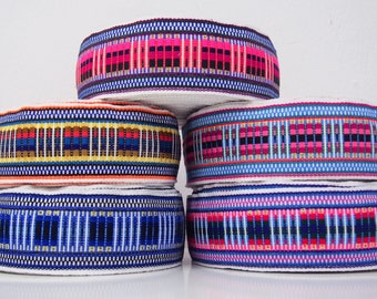 Handwoven webbing - Handmade webbing from Ecuador - various colors - Lurex trim - 6 cm - 60 mm - for bags and much more - price per meter