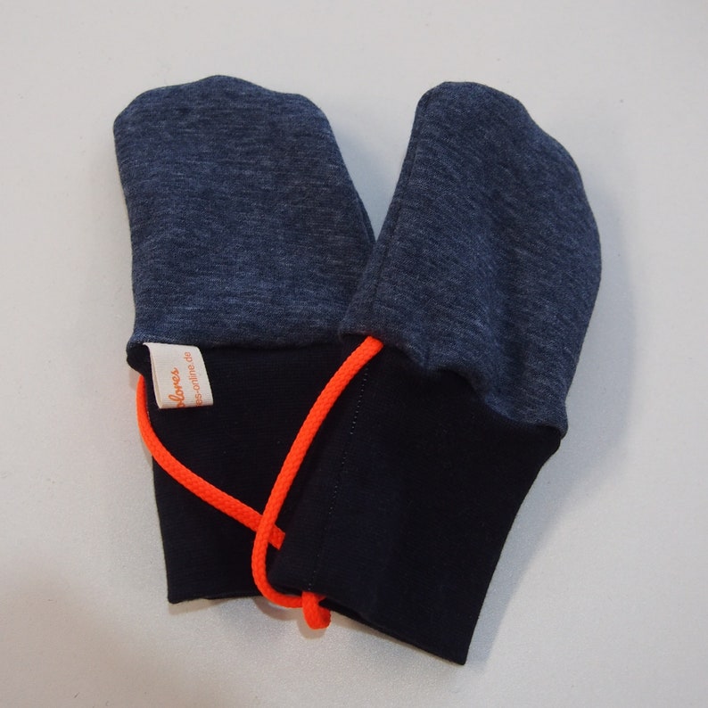 Gloves children's gloves gloves for children winter gloves woolen gloves fleece 0-6 months 1-2 years Jeansblau 0-6 Monate