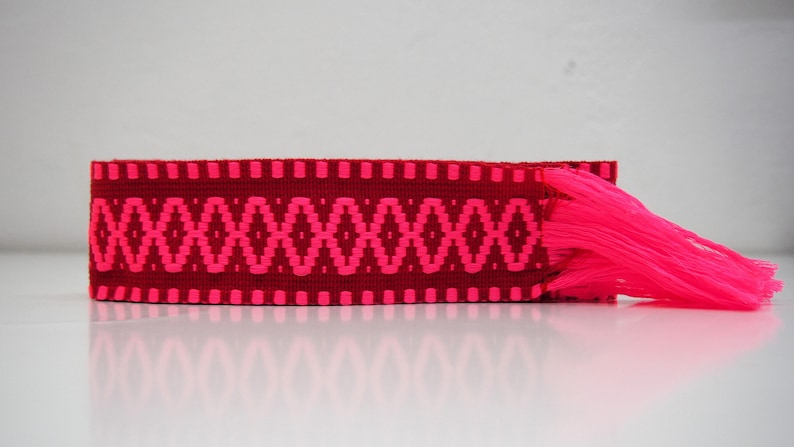 Ceinture de pantalon 40 mm / ceinture / ceinture en tissu / ceinture pour robes / ceinture pour robes / ceinture de pantalon fait main différentes couleurs Pink Fluo - 5cm