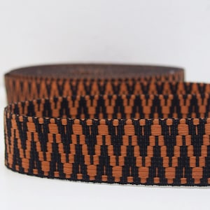 40 mm webbing - Aztec Multicolor - for bags, backpacks, trouser belts, mobile phone straps - sturdy webbing - sold by the meter - cotton - price per meter Black/Mustard