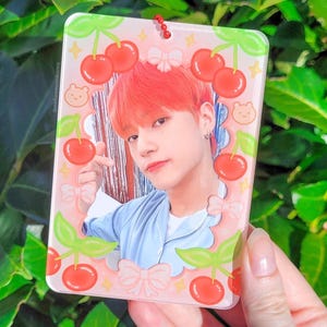 Kpop Acrylic Pc Holder | Photocard Holder | Keychain | Cherry Love Photo Frame | Concert Accessory