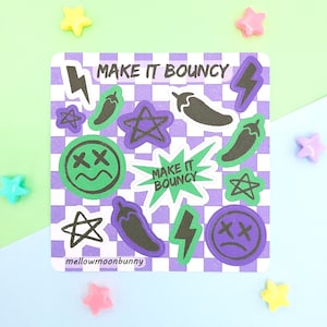Ateez Bouncy Sticker Sheet | Kpop Planner Stickers | Bullet Journal Decorating | Outlaw | Atiny | Gift | Kpop Bujo | Decal Deco Scrapbooking