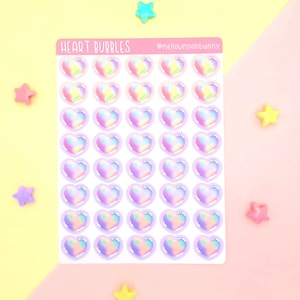 Heart Bubbles Polcos Deco Sticker Sheet | Polco Stickers | Polcos | Planner Deco Stickers | Kpop Journal | Kawaii Sticker Sheet | Toploader