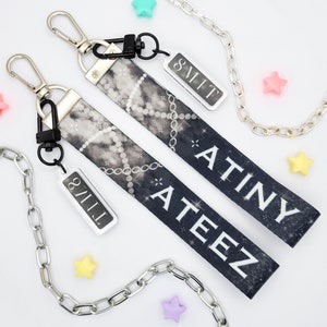 Ateez Lightstick Strap | Ateez Keychain | Atiny Lightiny | Kpop Lanyard Wrist Band | 8M1T Charm | Kpop Concert Accessory | Halazia Gift Atz