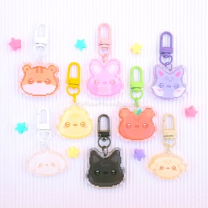 Ateez Pixelteez Keychain | Ateez Characters | Atiny Lightiny | Kpop Concert Accessory | Acrylic Epoxy Charm | Slingbag | Gift Atz