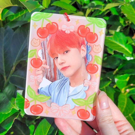 Kpop Acrylic Pc Holder | Photocard Holder | Keychain | Cherry Love Photo Frame | Concert Accessory